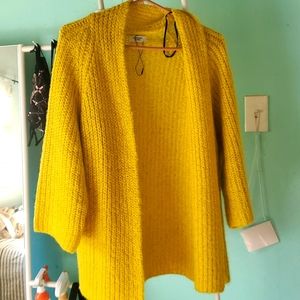 Bright yellow cardigan. Super sorf and elbow length. M/L Jacqueline de Young